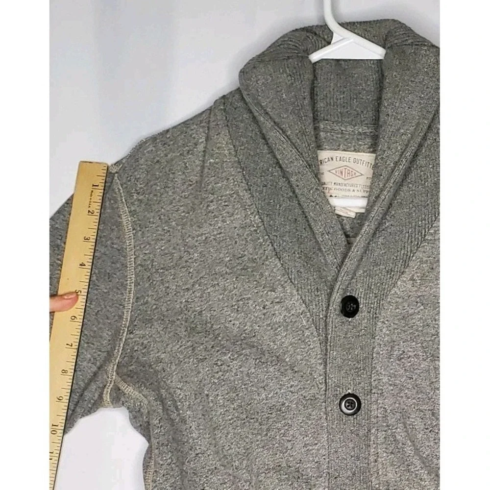 American Eagle Shawl Collar Cardigan Mens S Fleece Button Grandpa Academia 00s